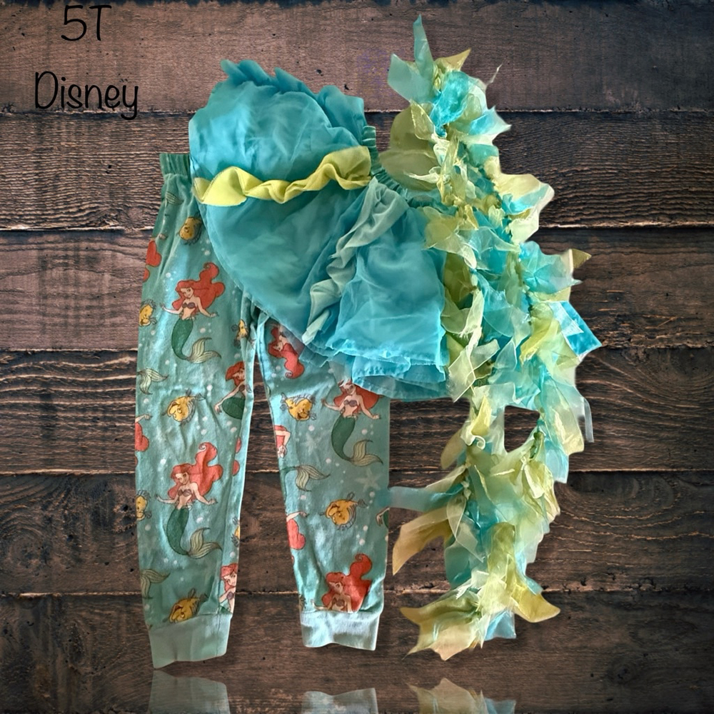 5T Disney Ariel Pajama Bottoms & Skirt Set